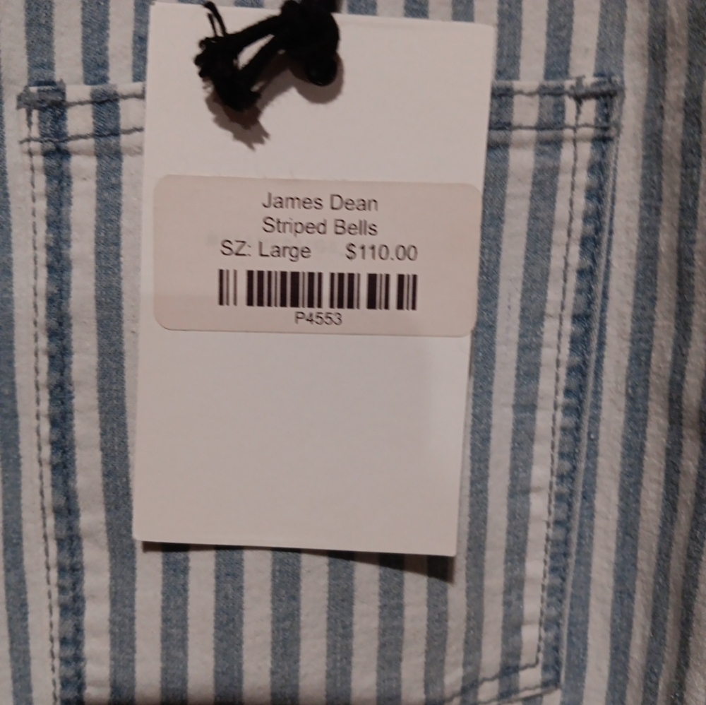 Blank Paige Y2 Denim Collection Wide Leg Striped Jeans Size L NWT - Picture 3 of 5